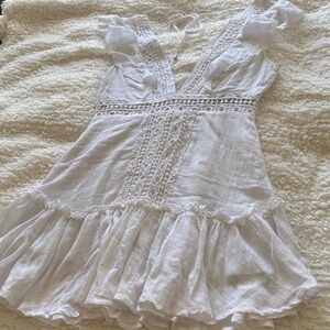 White Lace Trimmed Dress